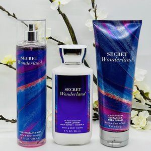 Bath and Body Works Secret Wonderland Trio Set Fine Fragrance, Cream, Lotion
